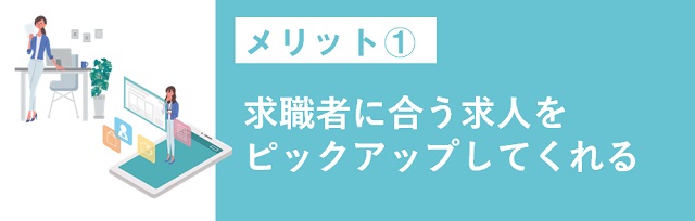 求職者に合う求人を ピックアップしてくれる