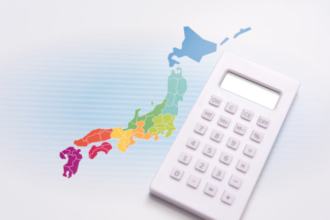 日本地図　電卓